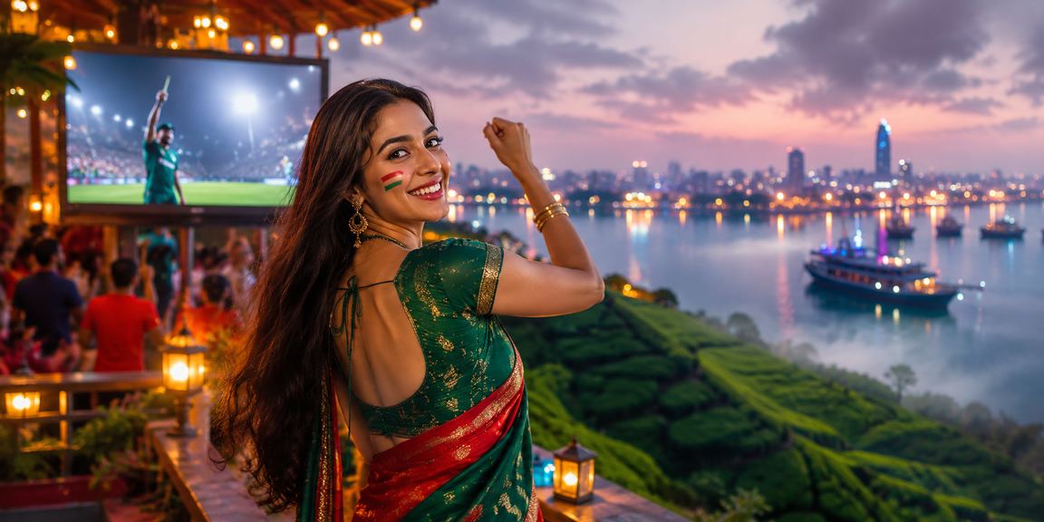 নারায়ণগঞ্জের চা বাগানে ক্রিকেট বেটিং উপভোগ করছেন একজন খেলোয়াড়