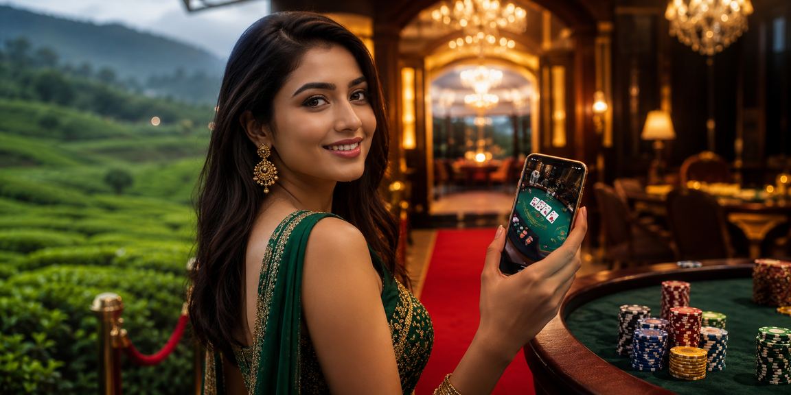 সিলেটের চা বাগানে পোকার গেম খেলছেন একজন খেলোয়াড়
